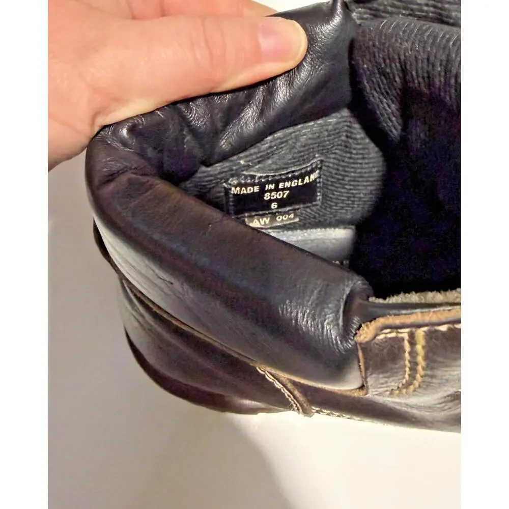 VTG Dr Martens 8507 Made In England Brown Leather Lug Sole boots UK 6 US M 7 W8
